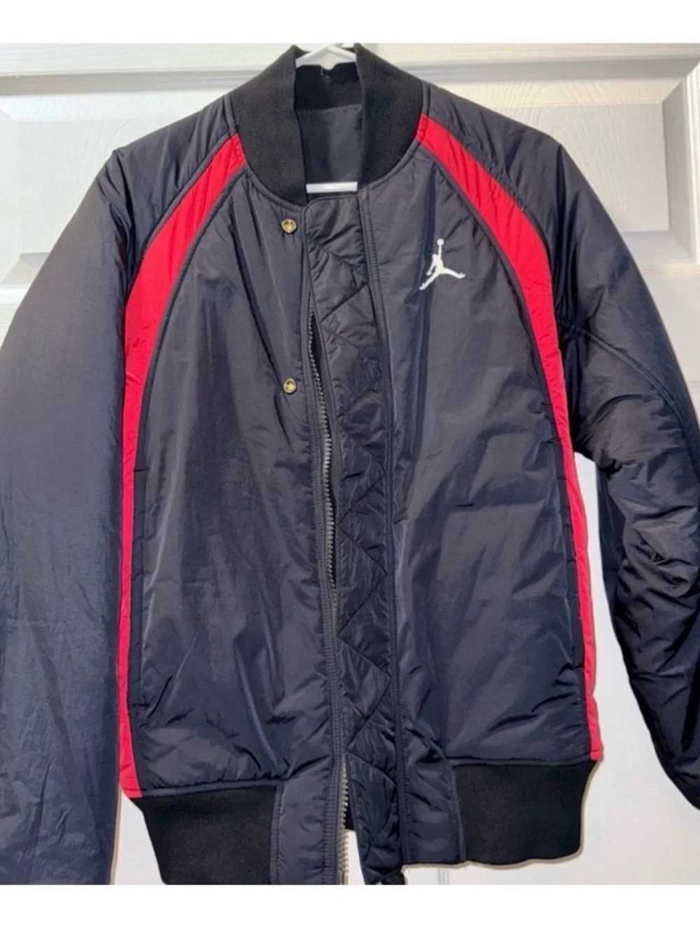 Jordan Black and Red Padded Bomber Jacket